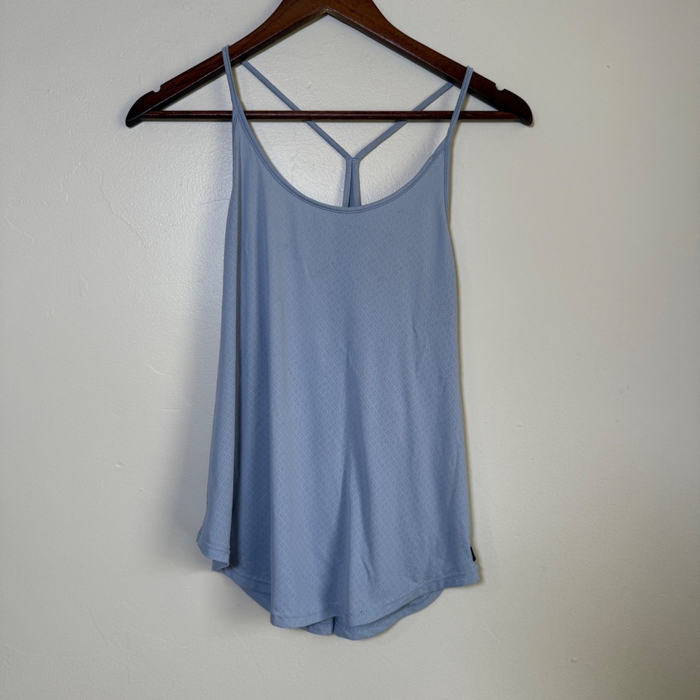 P'Tula The Bare Pro Strappy Mesh‎ Activewear Tank Top Size Small Powder Blue